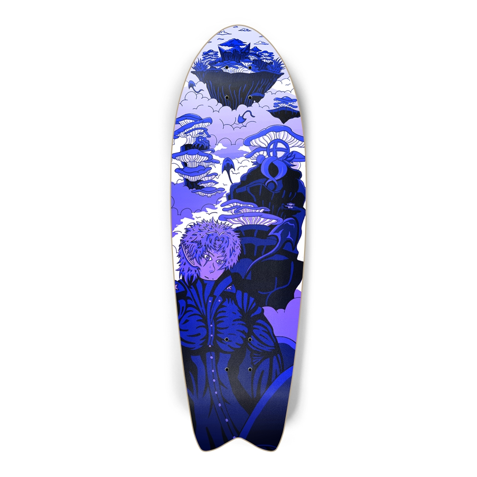 Sky Ray Commander Blue Fish Tail Skateboard