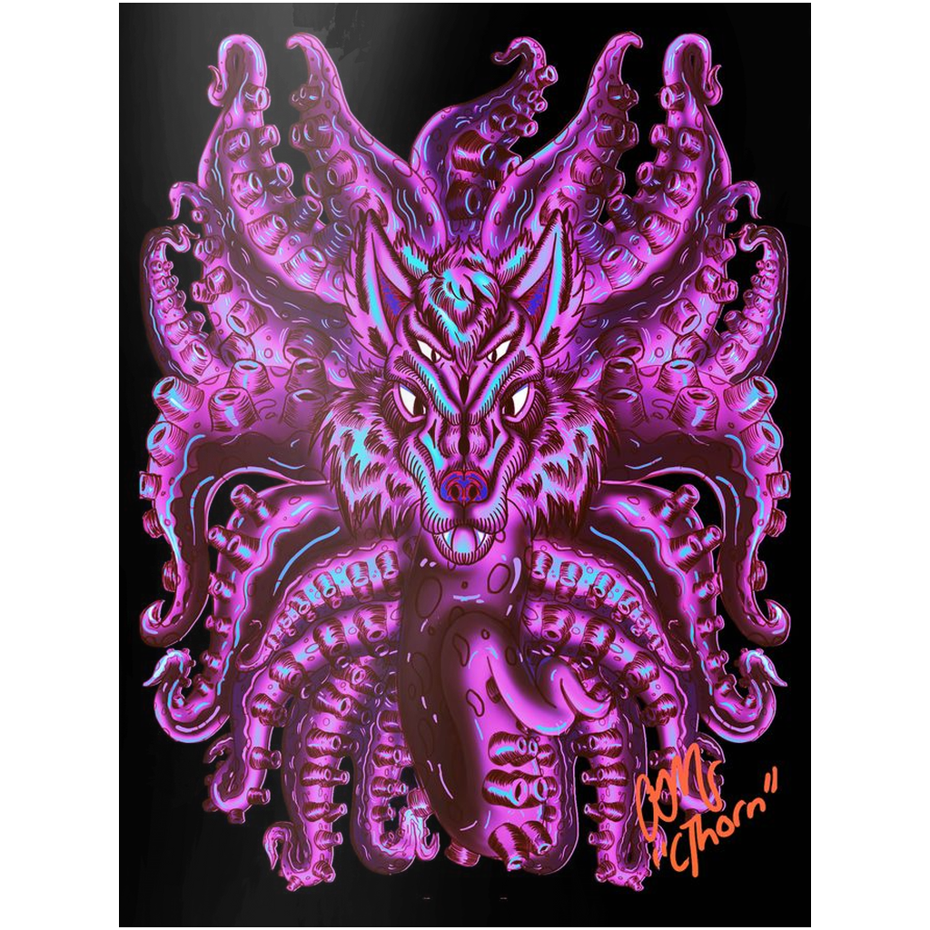 Cotton Candy Wolf Tulu Metal Print AMCThorn Art