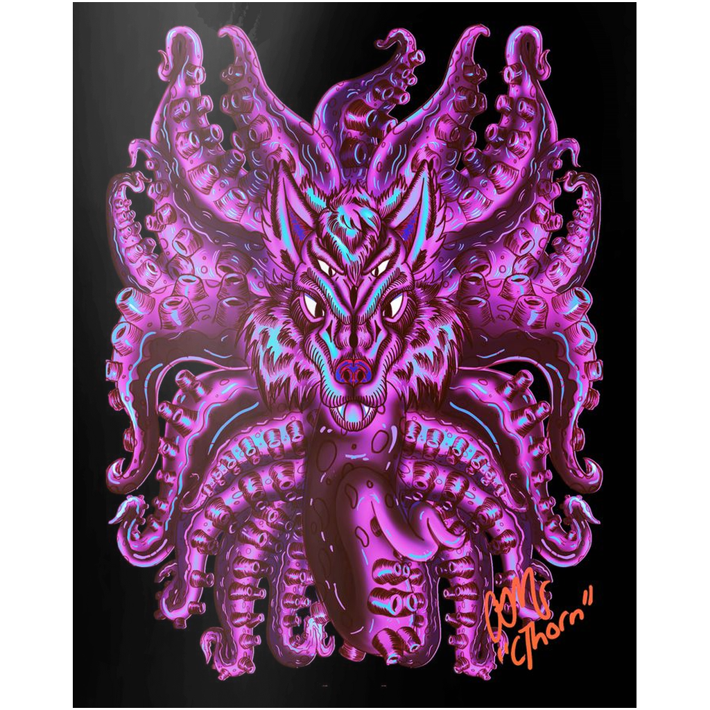 Cotton Candy Wolf Tulu Metal Print AMCThorn Art