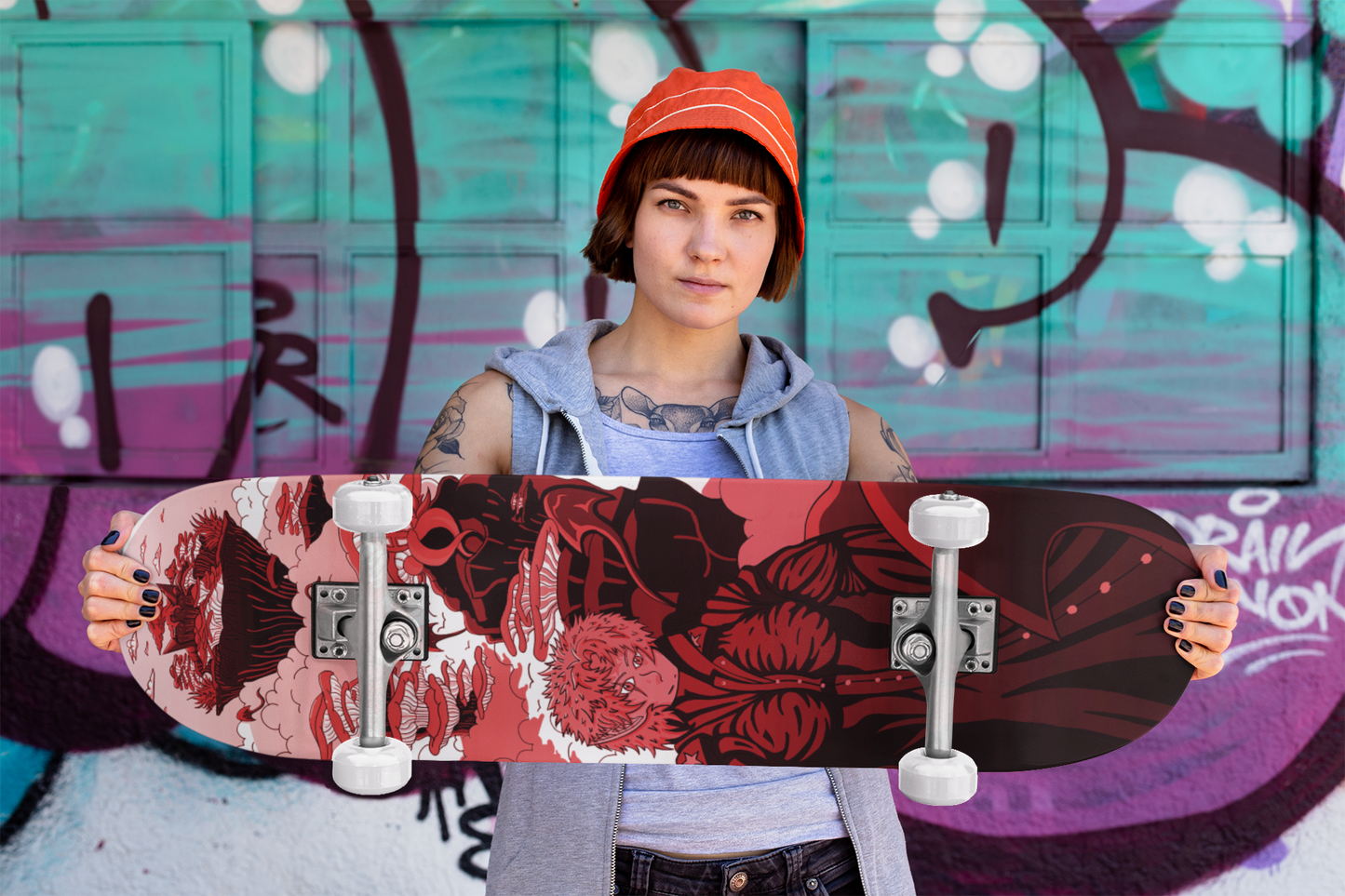 Sky Ray Commander Red 8.25" Skateboard