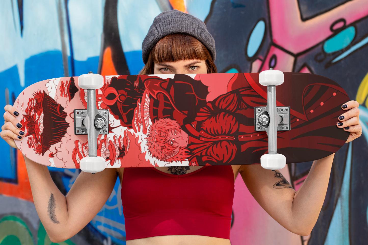 Sky Ray Commander Red 8" Skateboard