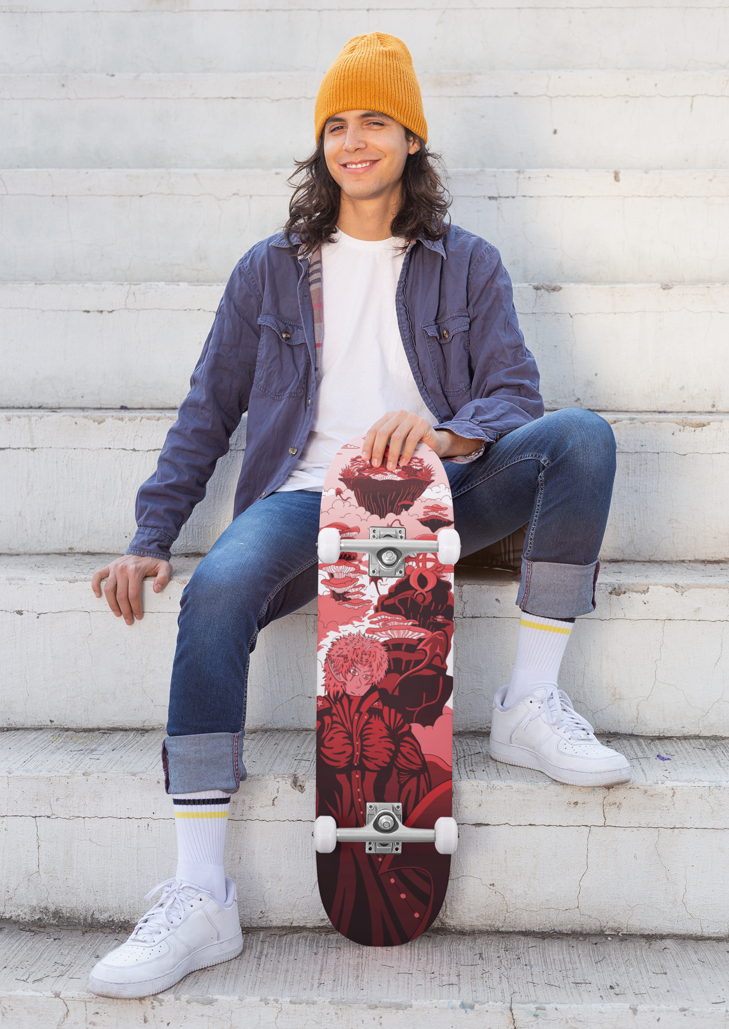 Sky Ray Commander Red 8.25" Skateboard