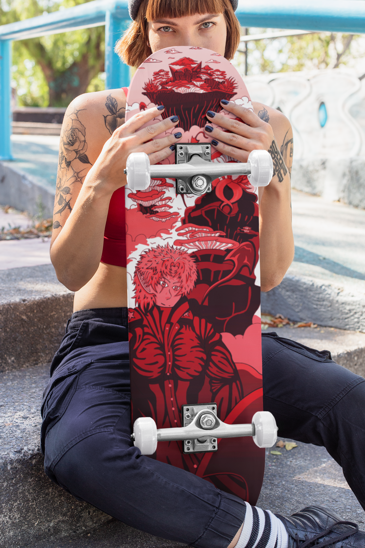 Sky Ray Commander Red 8.25" Skateboard