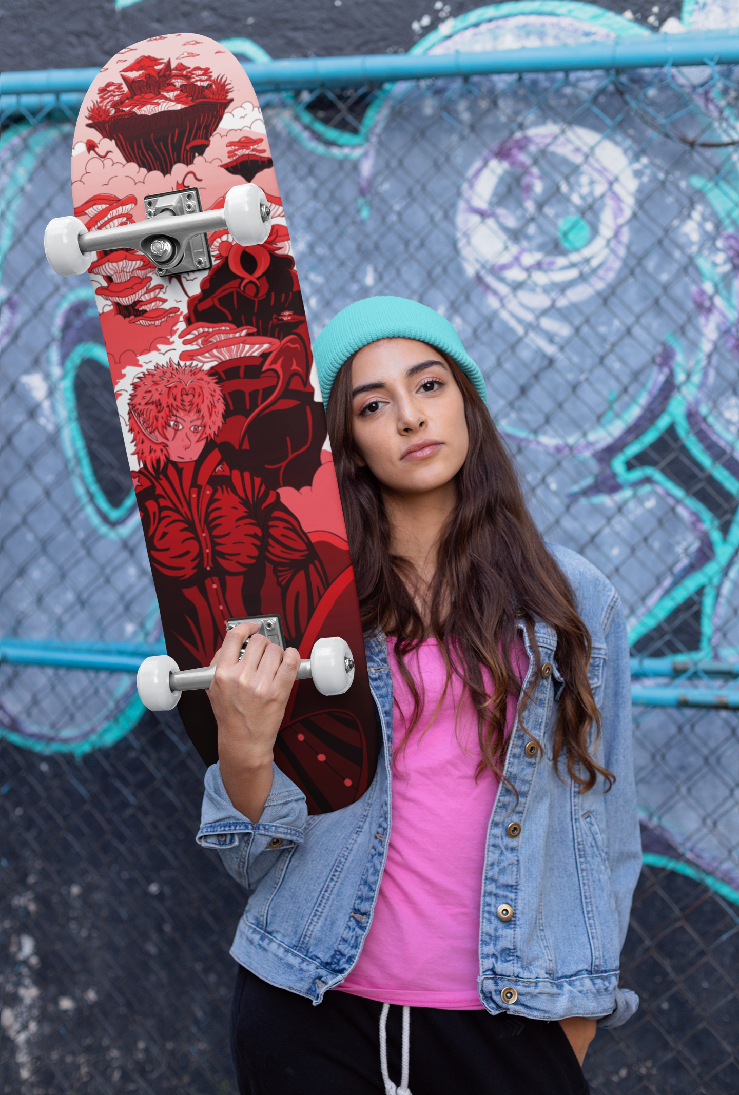 Sky Ray Commander Red 8.25" Skateboard