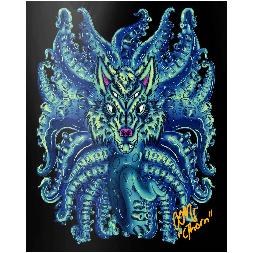 Deep Blue Sea Wolf Tulu Metal Print AMCThorn Art