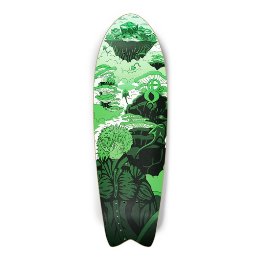 Sky Ray Commander Lime Fish Tail Skateboard