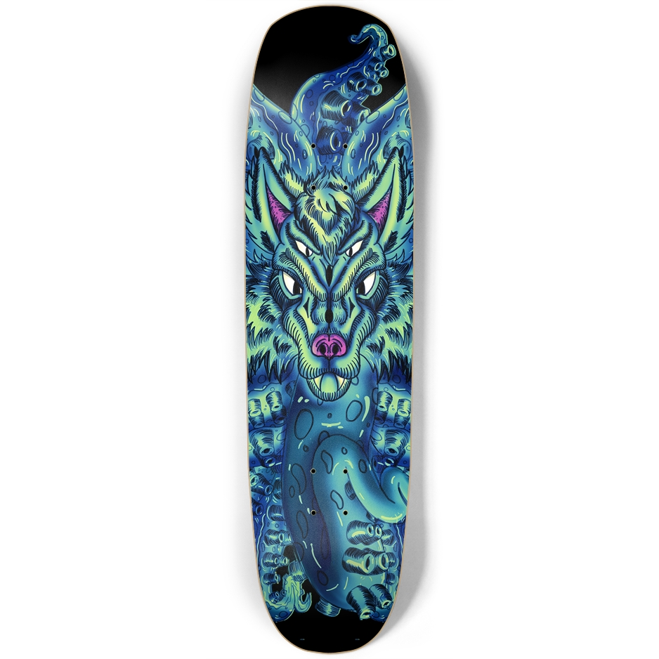 Deep Blue Sea Wolf Tulu Square Nose Skateboard