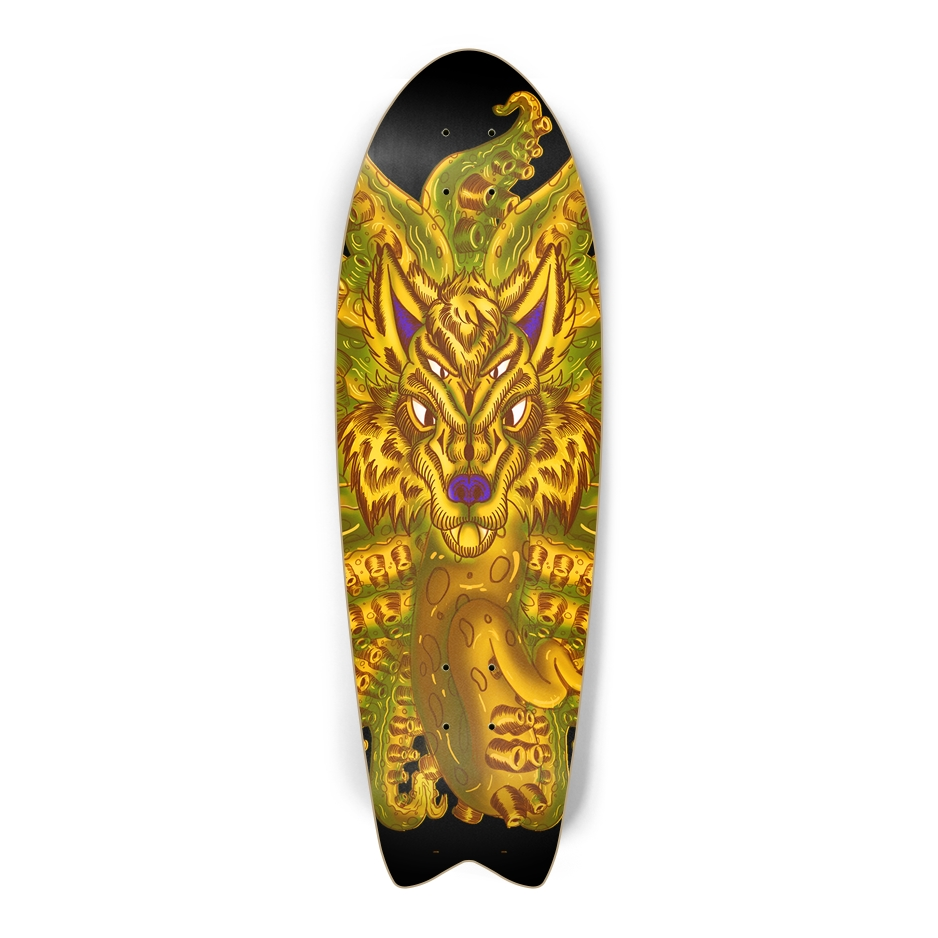 Golden Wolf Tulu Fish Tail Skateboard