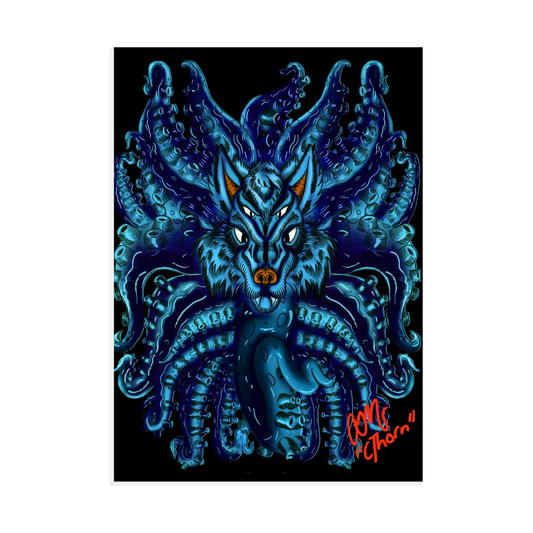 Blue Wolf Tulu Easel Back Canvas