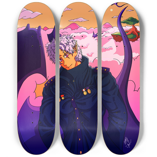 Sky Ray Commander 5 Triptych Skateboard Art