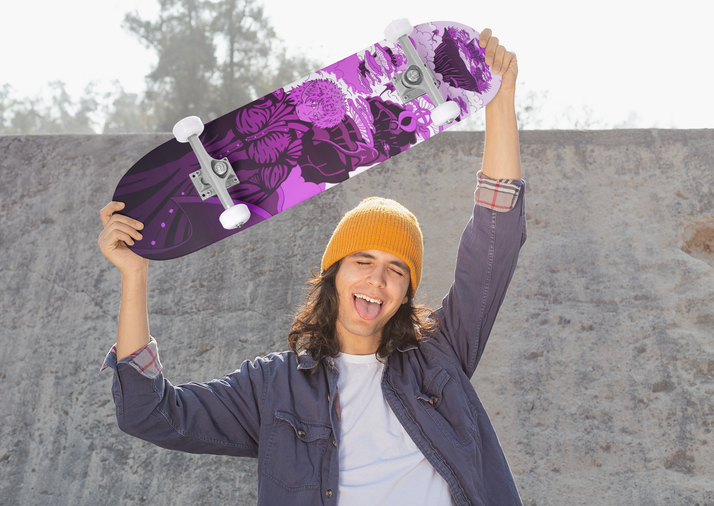 Sky Ray Commander Violet 7.25" Skateboard