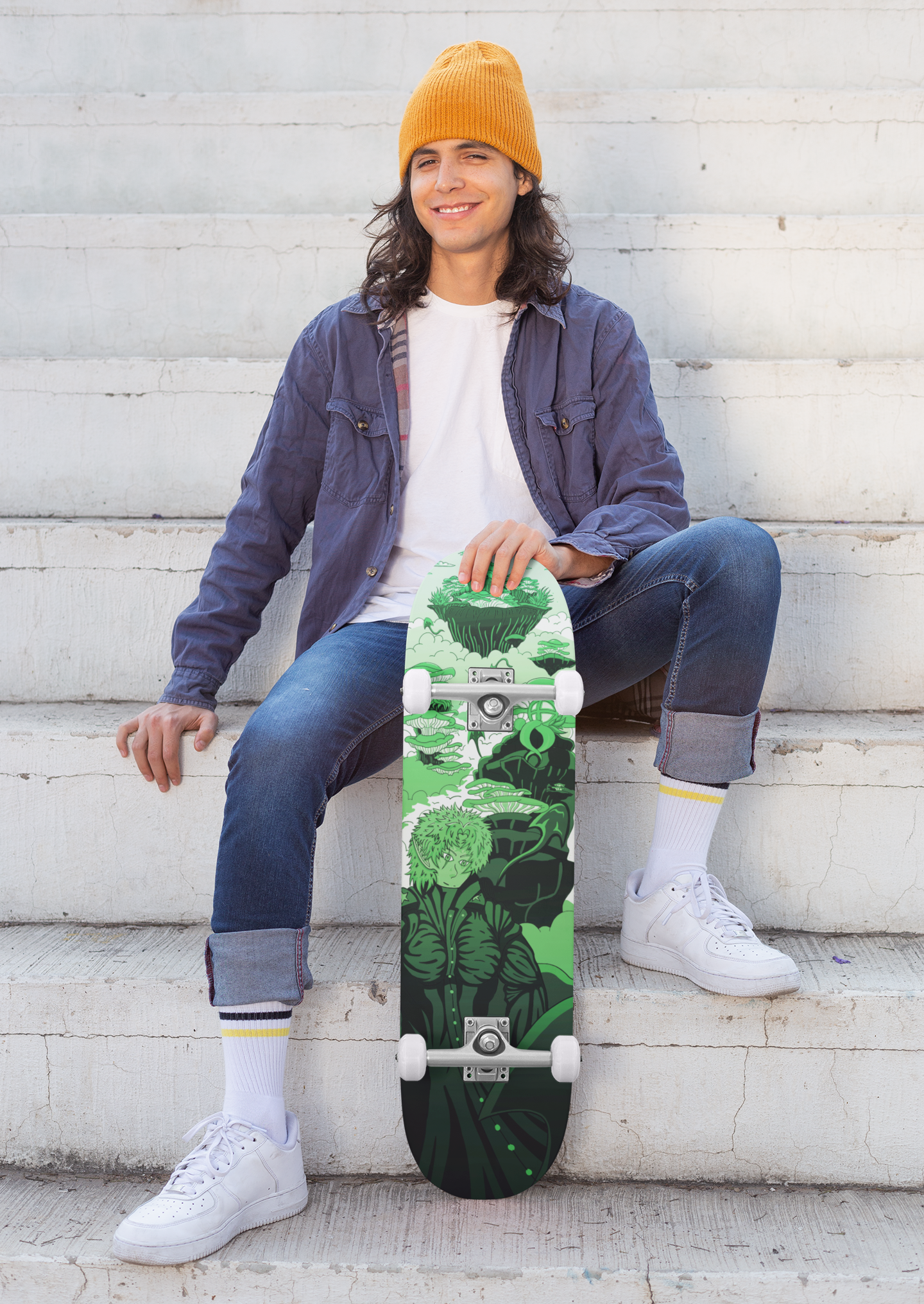 Sky Ray Commander Lime 7.62" Skateboard