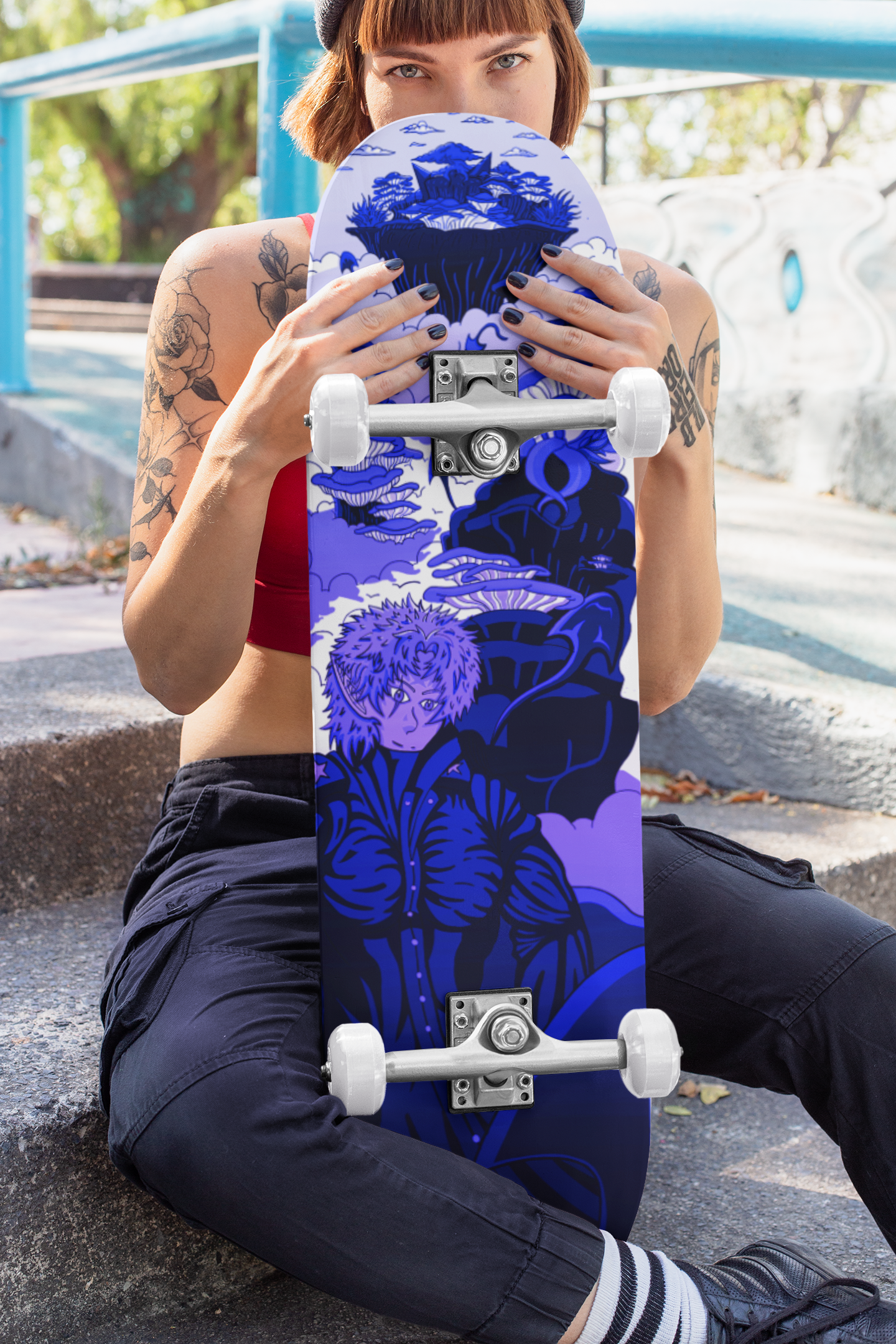 Sky Ray Commander Blue 7.87" Skateboard