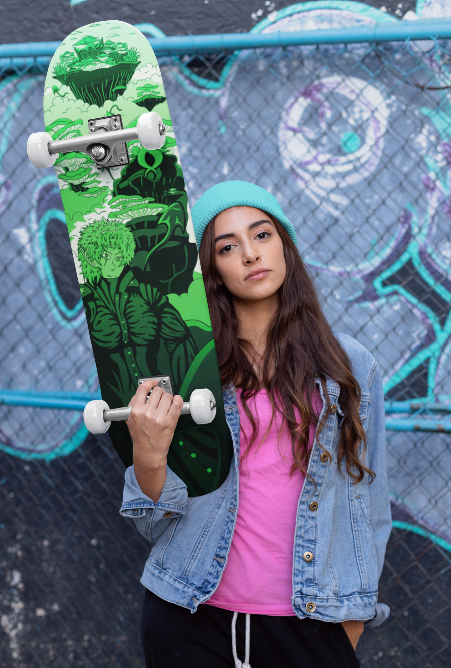 Sky Ray Commander Lime 8" Skateboard