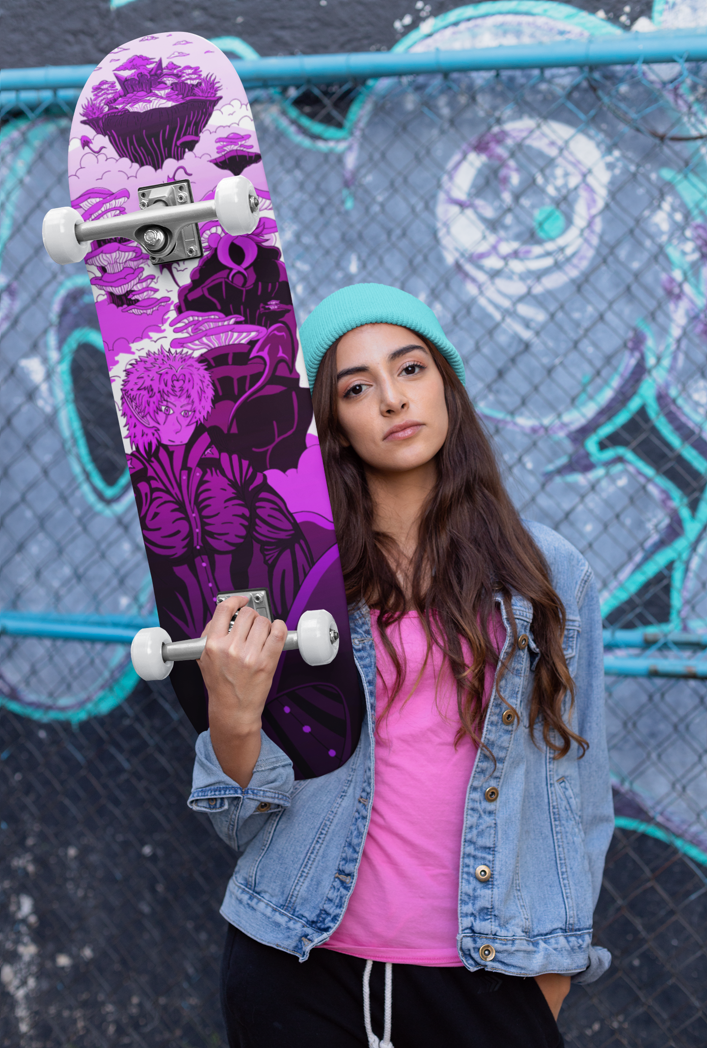 Sky Ray Commander Violet 8" Skateboard