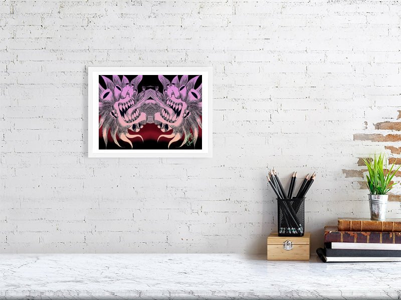 Trippy Pink ChaosHeart Giclée Print - AMCThorn Art