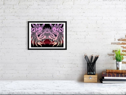 Trippy Pink ChaosHeart Giclée Print - AMCThorn Art