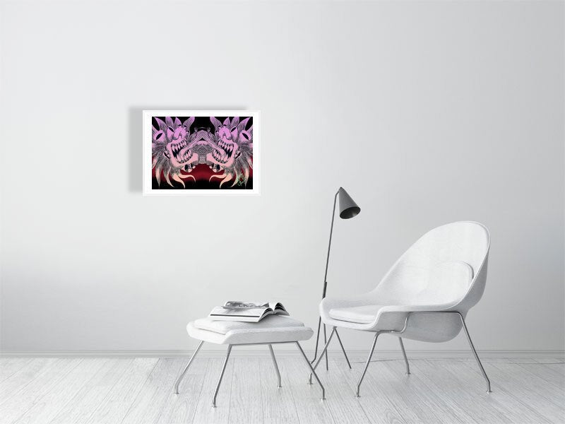 Trippy Pink ChaosHeart Giclée Print - AMCThorn Art