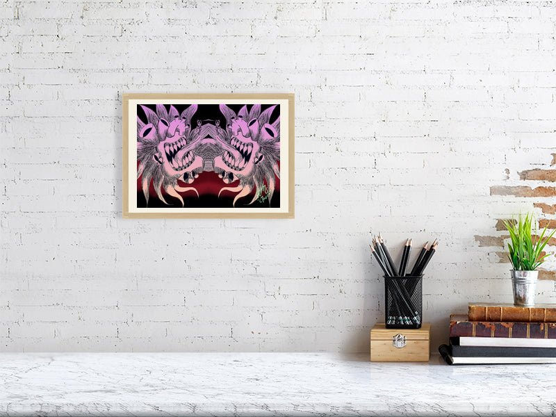 Trippy Pink ChaosHeart Giclée Print - AMCThorn Art